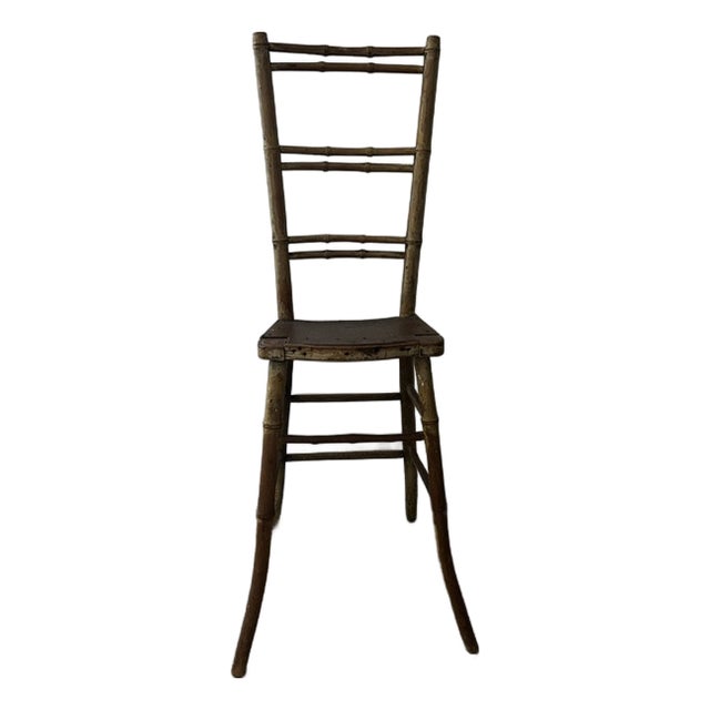 Antique 19th C Faux-Bamboo Spindle-Back Spinning Chair For Sale