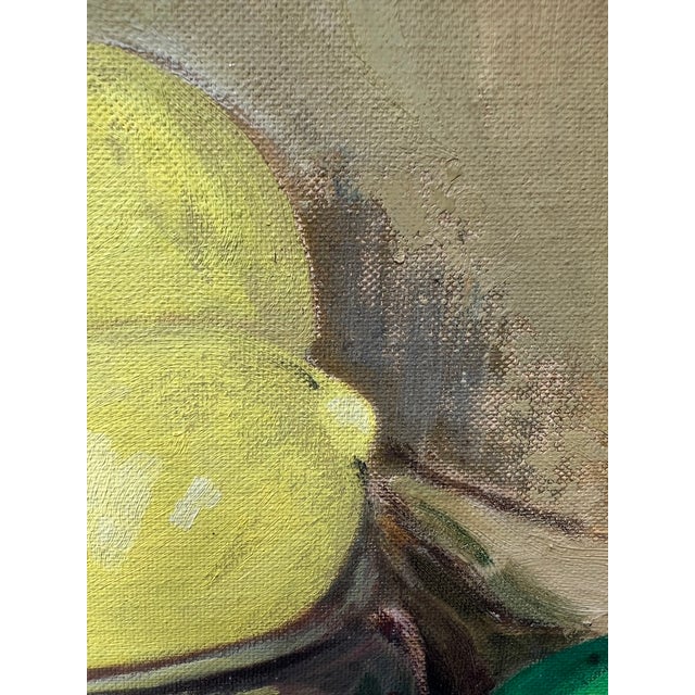 1968 Framed Citrus Still Life Oil Painting, Signed For Sale - Image 11 of 16
