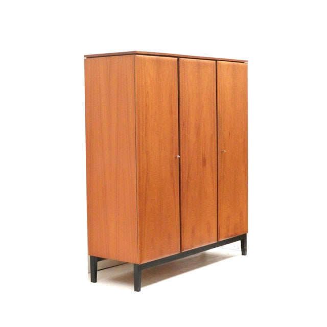 Vintage 3-Door Wardrobe with Hanging and Shelving Units, 1960s For Sale - Image 5 of 7