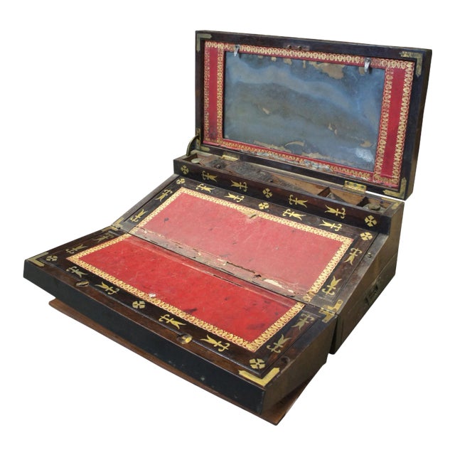 19th Century Antique English Regency Rosewood Writing Slope Box For Sale