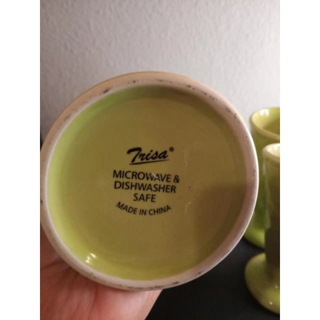 Vinage Trisa Ice Cream Waffle Pattern Green Cups- Set of 4 For Sale - Image 4 of 6