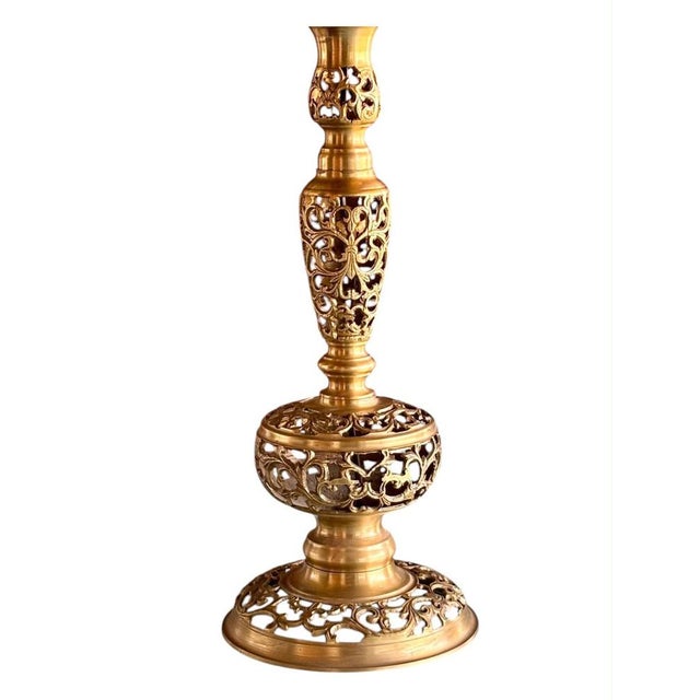 Vintage Art Deco Table Lamp in Brass, 1940 For Sale - Image 4 of 6