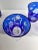 Cobalt Blue Cut to Clear Crystal Glasses- Set of 5 For Sale - Image 9 of 11