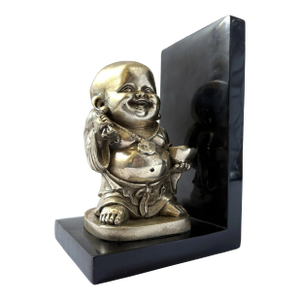 Vintage Bronze - Laughing Buddha Bookend