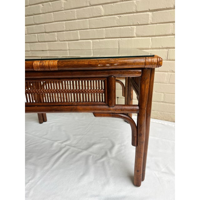 Vintage Franco Albini Style Rattan and Split Reed Side Table For Sale - Image 9 of 11