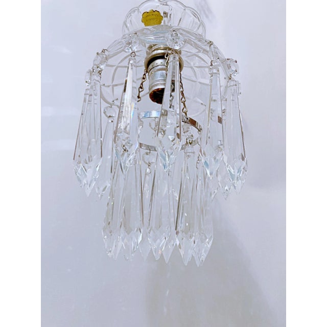 Traditional 1950s Vintage Layered Chandelier With Cut Glass Dish For Sale - Image 3 of 8