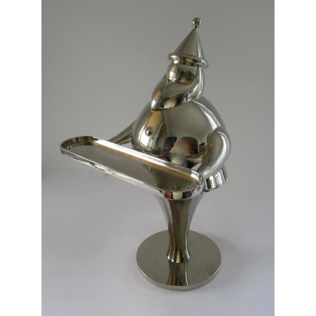 Late 20th Century Large Pottery Barn Santa Baby Silver Art Deco Style Vintage Christmas Collectible Candle Holder For Sale - Image 5 of 13