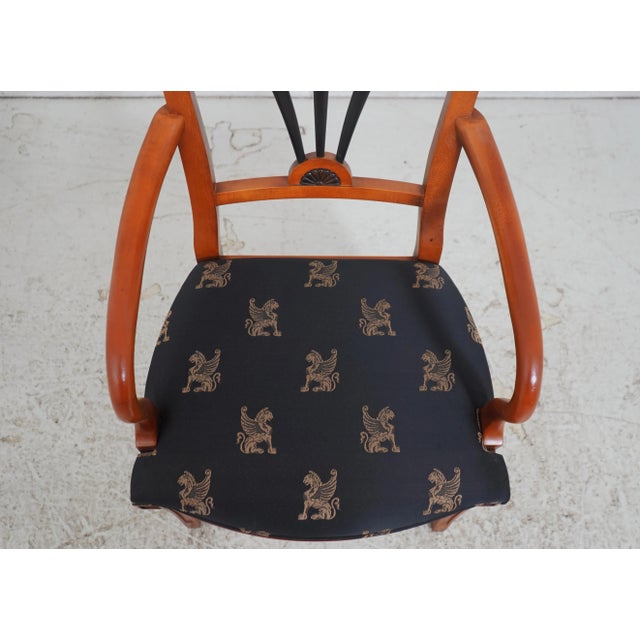 Set of 4 Century Biedermier Walnut & Ebony Armchairs For Sale - Image 9 of 18