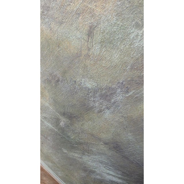 Contemporary Neutral Wall Art by Irene Alard Original Minimalist Abstract Landscape Painting in Earth Tones – Soft Green & Ochre Horizon, For Sale In New York - Image 6 of 6