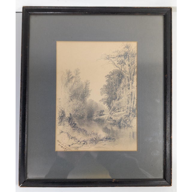 American 19th Century American Hudson River School Pencil Drawing Study by William Hart For Sale - Image 3 of 14