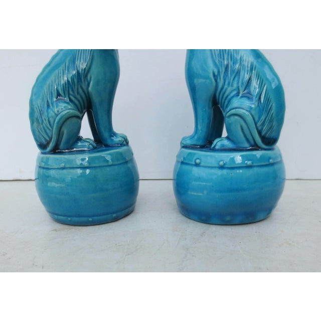 Mid 20th Century Chinese Turquoise Glazed Kylin - a Pair For Sale In New York - Image 6 of 9