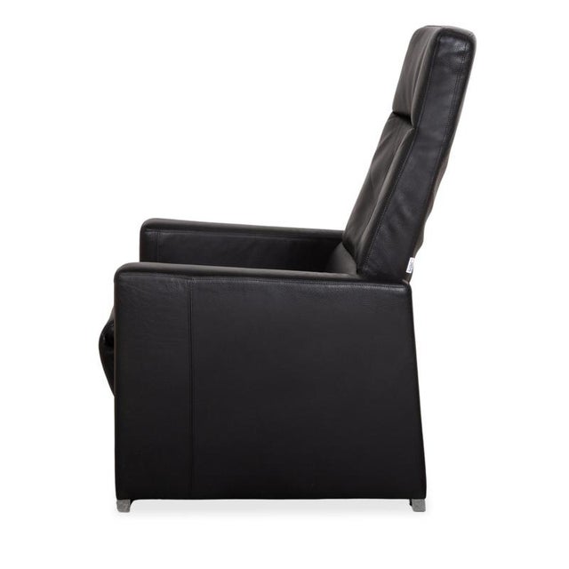 Shane Lounge Chair in Black Leather from Brühl For Sale - Image 15 of 17