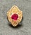 2 Carat Treated Round Ruby 14 Karat Yellow Gold Cocktail Ring, Vintage For Sale - Image 17 of 18