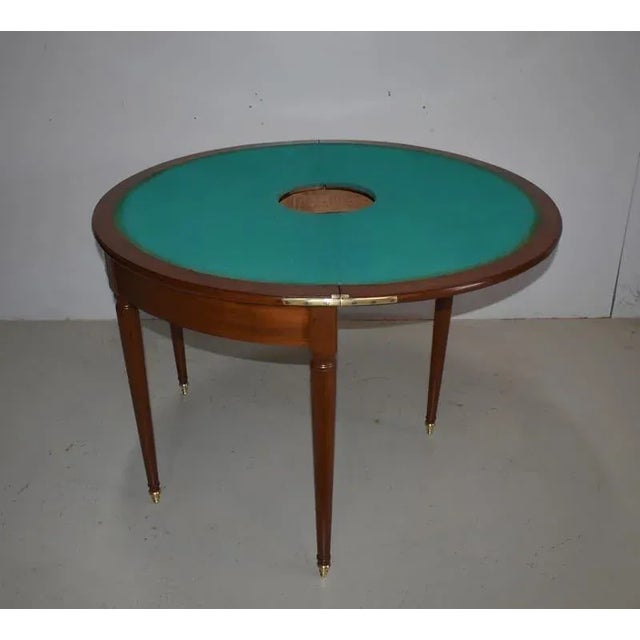 18th Century Louis XVI Bouillotte Demi-Lune Game Table in Mahogany, in Restored conditions. Designed before 1890