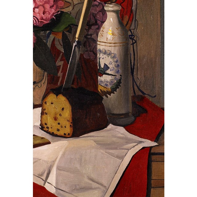 Brown 1925 Vintage Coffee Painting Art Print, Floral Still Life by Félix Vallotton - 24" X 32" For Sale - Image 8 of 9