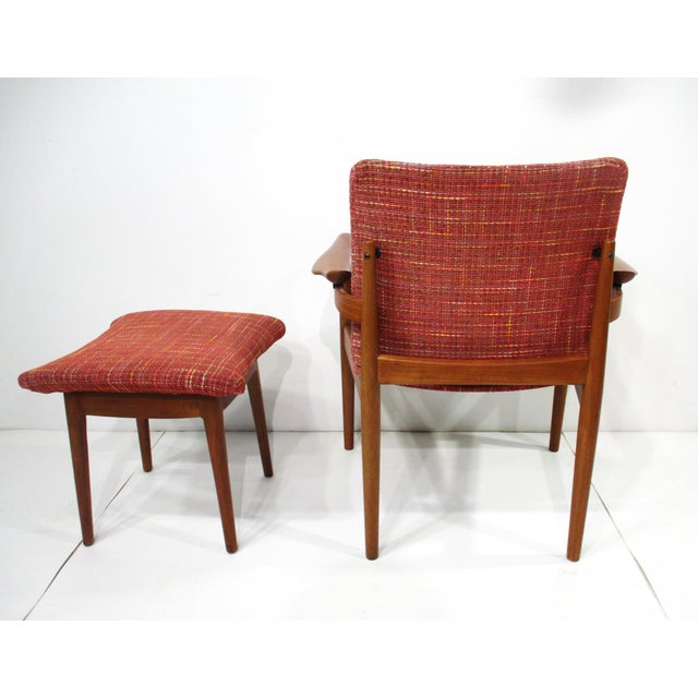 France & Sons Finn Juhl 192 Teak Lounge Chair and Ottoman Denmark For Sale - Image 4 of 15