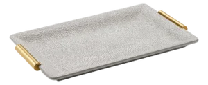 AERIN Faux Shagreen Small Vanity Tray, Dove
