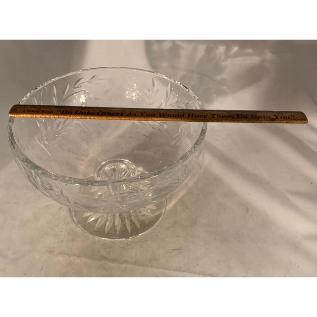 Transparent Mid 20th Century Stuart Crystal Compote: Cascade Cut Glass Footed Bowl For Sale - Image 8 of 9