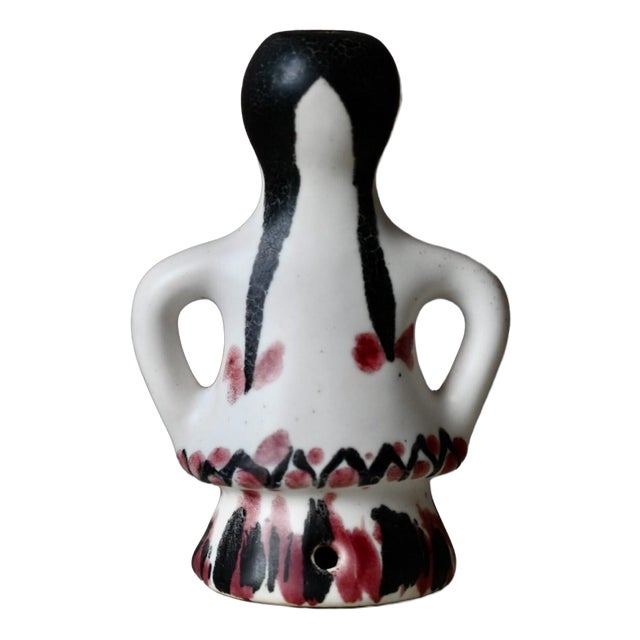 Anthropomorphic Glazed Ceramic Totem, 1950s For Sale