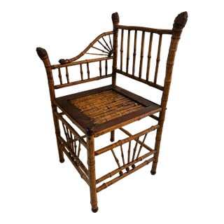 Bamboo Corner Chair, Circa 1860-80. For Sale