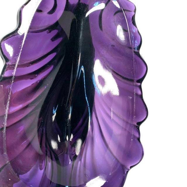 Antique Amethyst Glass Cornucopia Vase Rococo Revival For Sale - Image 9 of 12