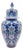 Handmade Ceramic Shah Vase (30cm) Royal Cobalt Blue Background Floral Temple Jar For Sale