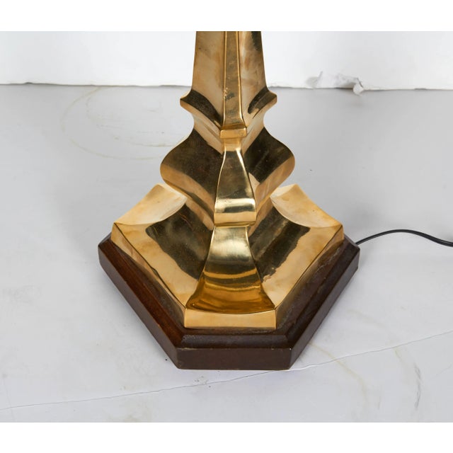 Italian Italian Classical Brass Candlestick Table Lamp For Sale - Image 3 of 8
