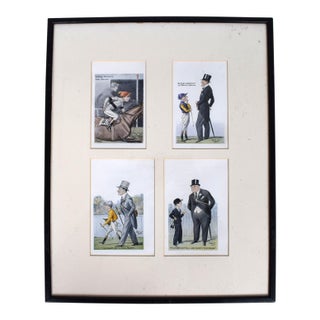A Set of Four (4) 1930’s Horseracing & Turf Personalities Caricature Prints For Sale