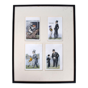 A Set of Four (4) 1930’s Horseracing & Turf Personalities Caricature Prints