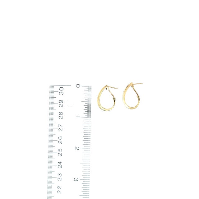 Ruby & Diamond J-Hoops in 14k Yellow Gold (0.50ct Ruby, 0.26ct Diamond), Pair For Sale - Image 4 of 4