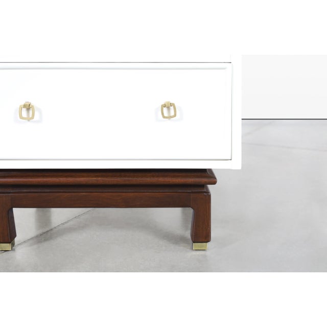 Cream Mid-Century Asian Modern Lacquer Nightstands by American of Martinsville, 1950s For Sale - Image 8 of 13