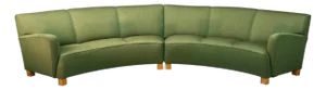 Danish Cabinetmaker, Fabric, Wood, Monumental Banana Sofa, Denmark, 1960s