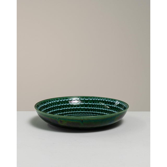 Mid 20th Century Italy Green Ceramic Serving Bowl For Sale - Image 13 of 14