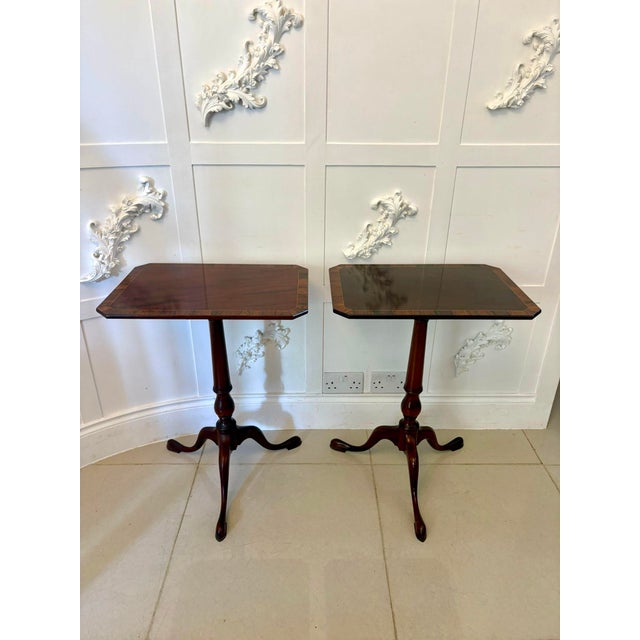 Vintage Figured Mahogany Side Tables, 1920, Set of 2 For Sale - Image 13 of 13