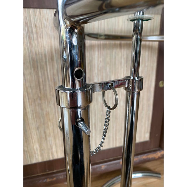 Vintage Eileen Gray E1027-Style Adjustable Chrome Side Table, Circa 1970s–1980s For Sale - Image 16 of 17