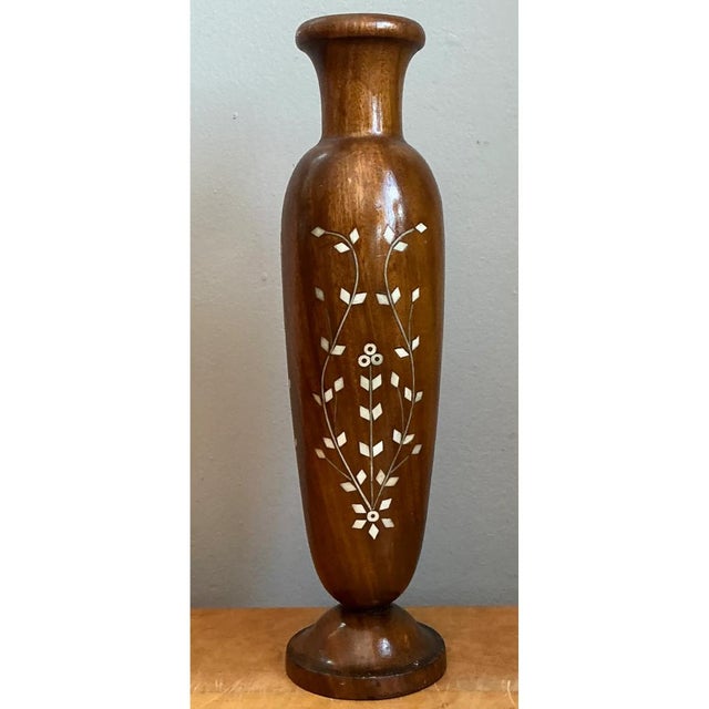 Vintage Mother of Pearl Inlay Vase For Sale - Image 9 of 12