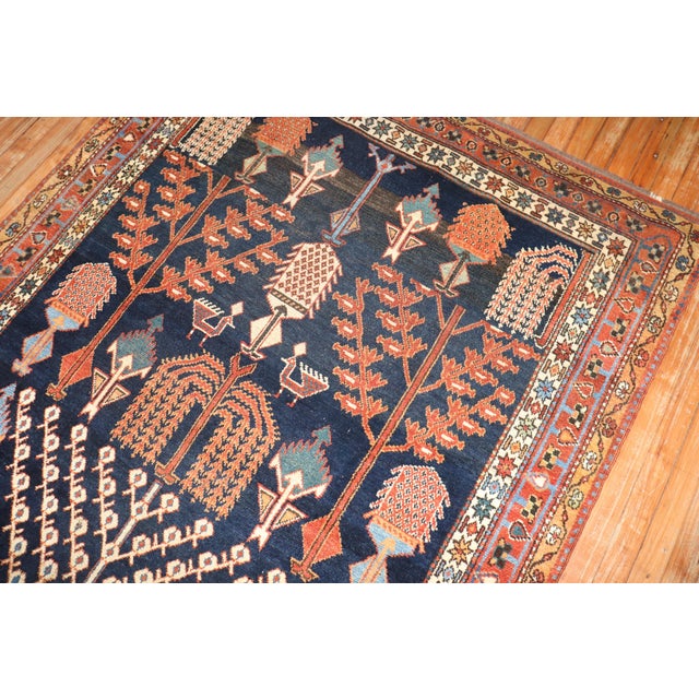 Early 20th Century Zabihi Collection Tribal Persian Weeping Willow Tree Gallery Rug - 5' x 13'2" For Sale - Image 9 of 10