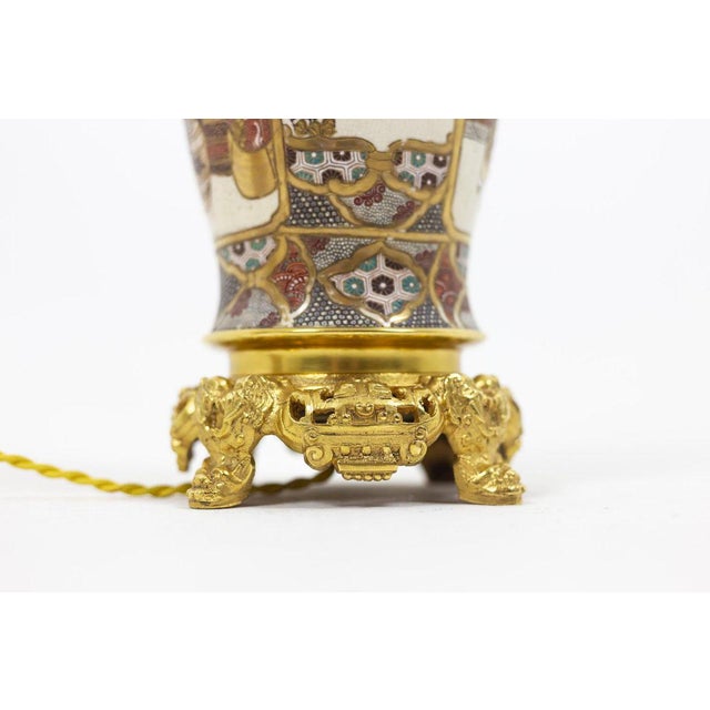 Satsuma Earthenware Lamps, Circa 1880, Set of 2 For Sale - Image 3 of 11