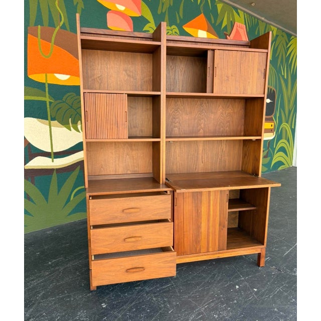 Mid-Century Modern Mid Century Wall Unit Attr to Foster McDavid For Sale - Image 3 of 16