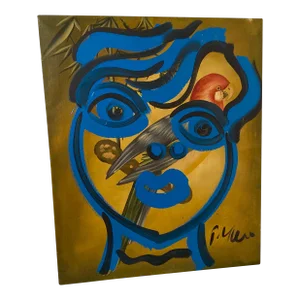 Original Peter Keil Abstract Painting on Canvas