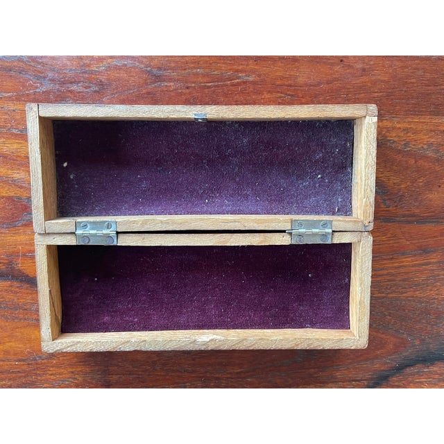 Wood Antique Handcarved Oak Wood Wheeler & Wilson Jewelry Box C. 1890 For Sale - Image 7 of 7