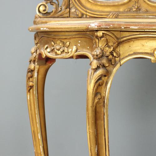 Gold Console Table with Mirror, Set of 2 For Sale - Image 8 of 13