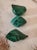 A trio/set of 3 beautiful, natural, solid, and substantial hand carved and polished bright green malachite stones in...