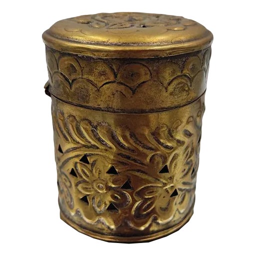 Art Deco Brass Container, 1920s For Sale