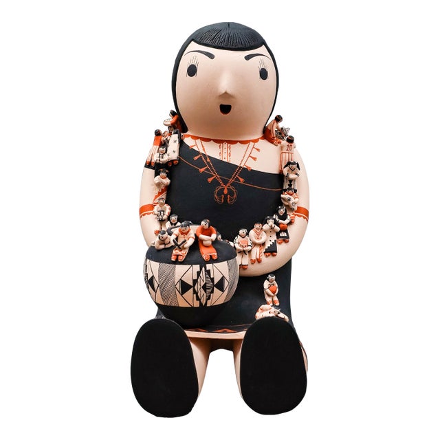 Dena Suina Cochiti Pueblo New Mexico Storyteller 30 Children Pottery Sculpture For Sale