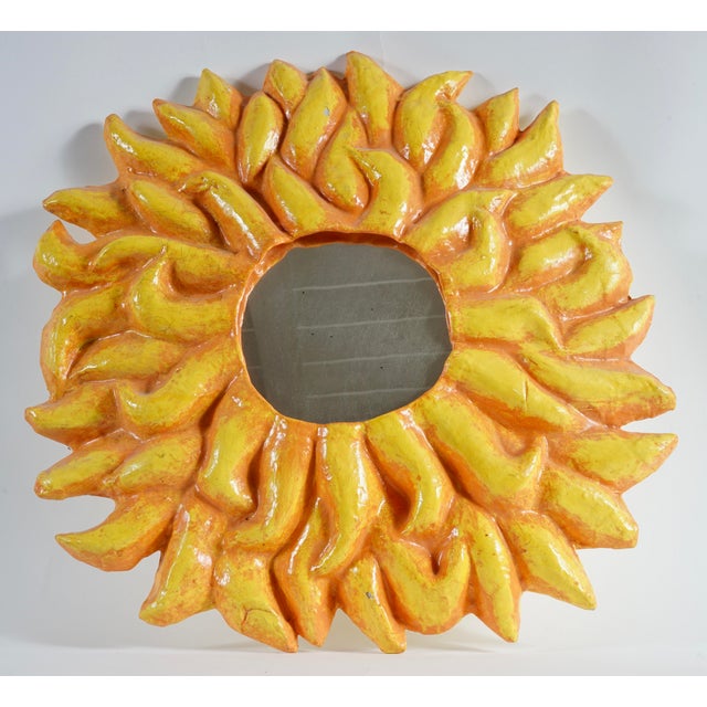 Vintage Mexican Paper Mache Wall Mirror For Sale In Miami - Image 6 of 6