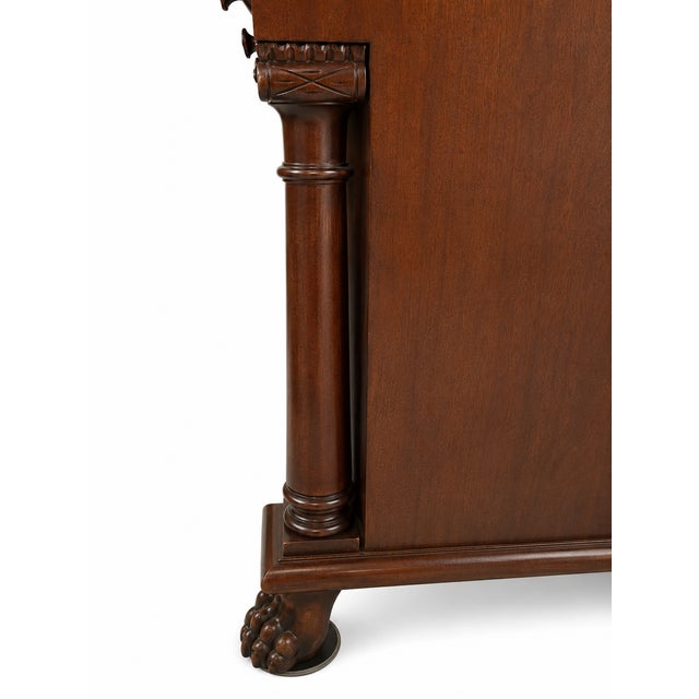 Wood Antique Mahogany Ball & Claw Secretary Drop Front Desk For Sale - Image 7 of 7