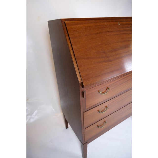 Secretary in Light Mahogany with Brass Handles, 1920s For Sale - Image 9 of 10