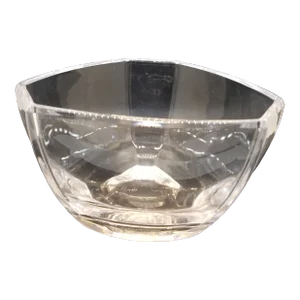 Vintage Retired Tiffany & Co. Clear Crystal Bowl, Three-Cornered, Signed