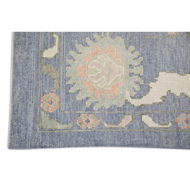 Turkish Oriental Hand Knotted Rug Turkish Oushak 9'4" x 12' For Sale - Image 3 of 7